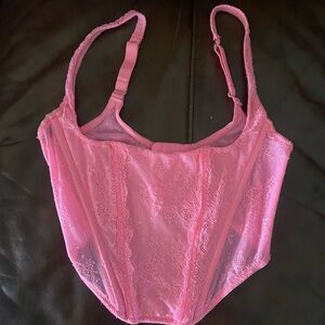 Urban Outfitters Pink Lace Corset Top